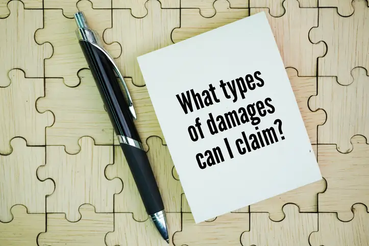 Note asking what types of damages can I claim in bicycle accident case